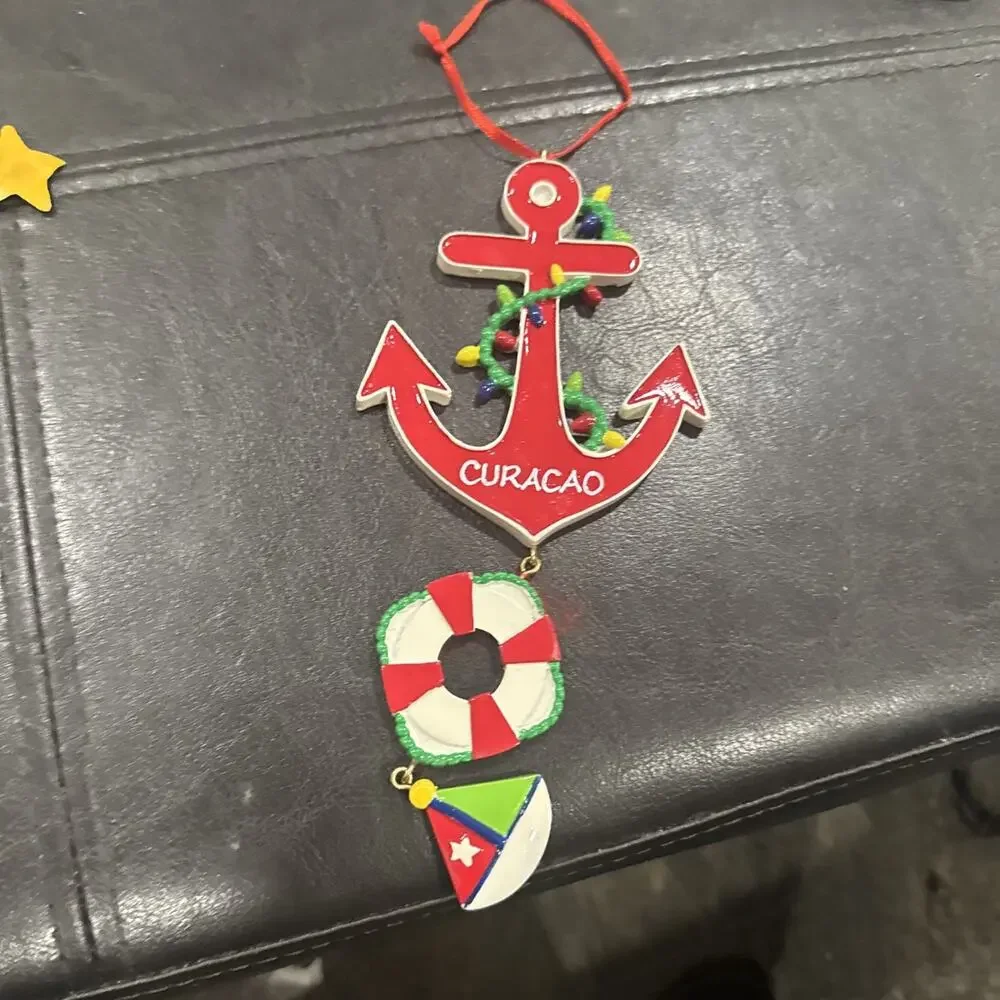 Santa’s Pen Curacao Anchor Christmas Ornament Caribbean Travel Souvenir